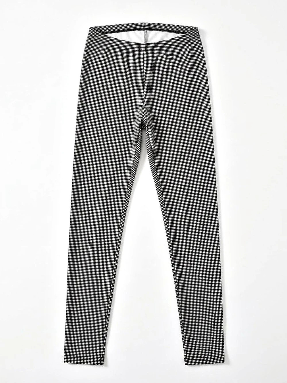 Plaid Abstract Houndstooth Leggings in Black & White Size Medium Lily Morgan Y2K